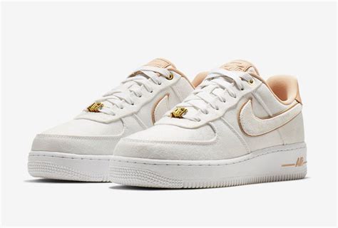 nike air force 1 lux white gold beige|air force 1 sneaker.